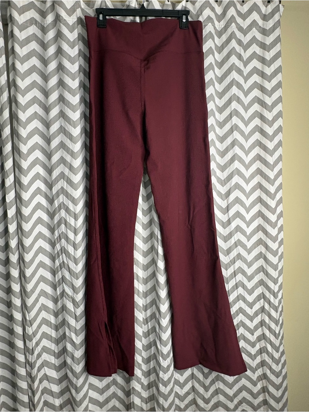 Women's High-Waist Boot Cut Pants in Burgundy